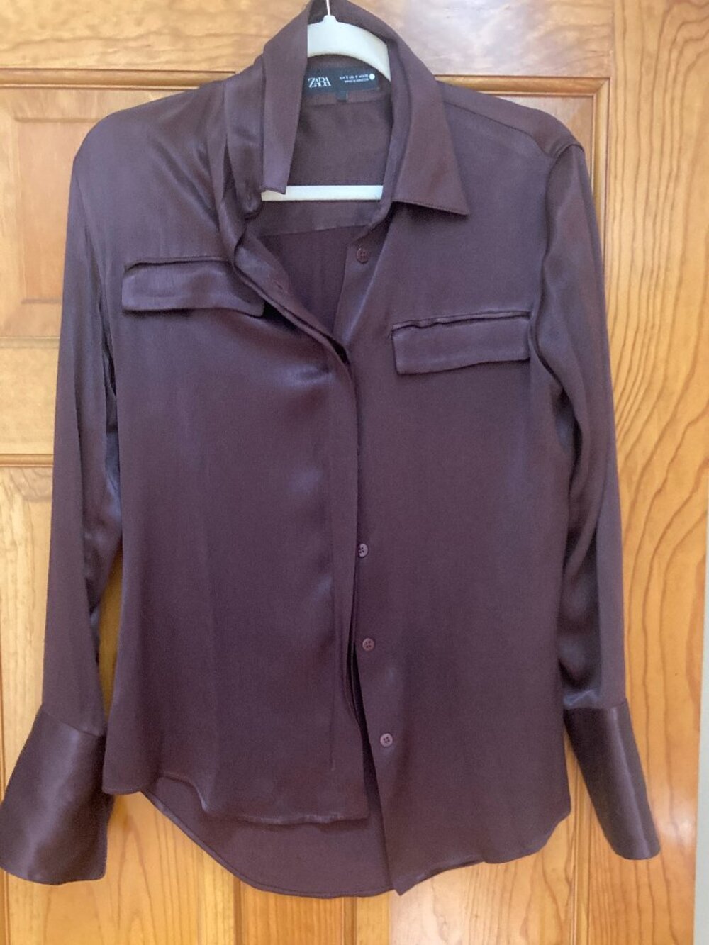 ZARA SATIN EFFECT POCKET SHIRT ZW COLLECTION Size Small - Picture 4 of 8